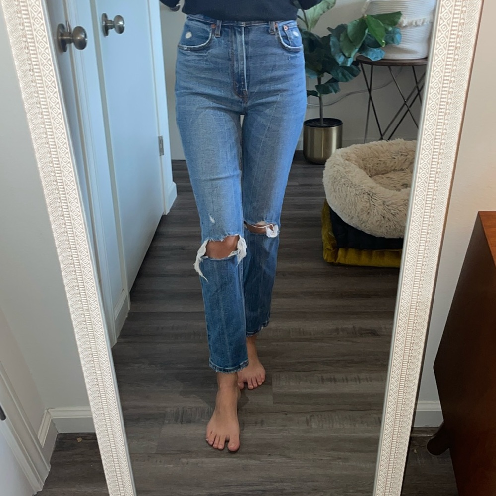 Abercrombie & Fitch Ultra High Rise Ankle Straight Jean